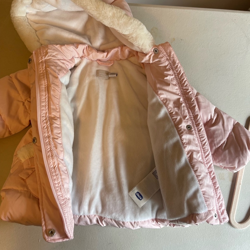 Pink Chicco size 12m winter coat